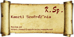 Kasztl Szofrónia névjegykártya